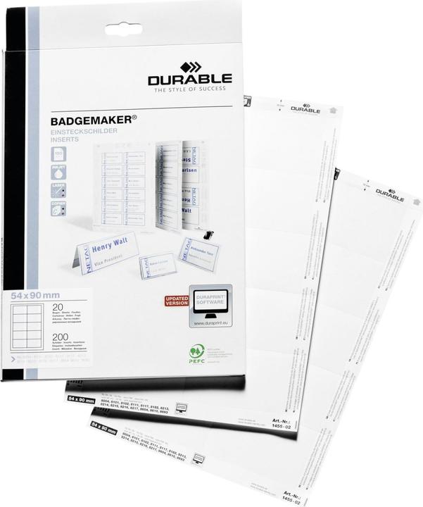 Produktbild Durable Einstecketiketten Badgemaker für Namensschilder