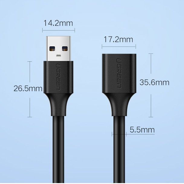 Actual product image Ugreen USB A — USB A (3 m, USB 3.0)