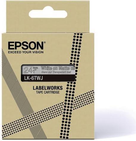 Produktbild Epson Matte Clear/White 24mm LK-6TWJ (2.40 cm, Transparent, Weiss)