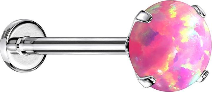Immagine prodotto Star Piercing Micro Threadless Labret argento Set rosa opale (senza ottone, Acciaio chirurgico 316L)