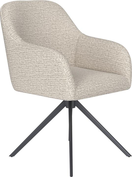 Image du produit White Label Living Chair Otis Off-White Metal Swivel