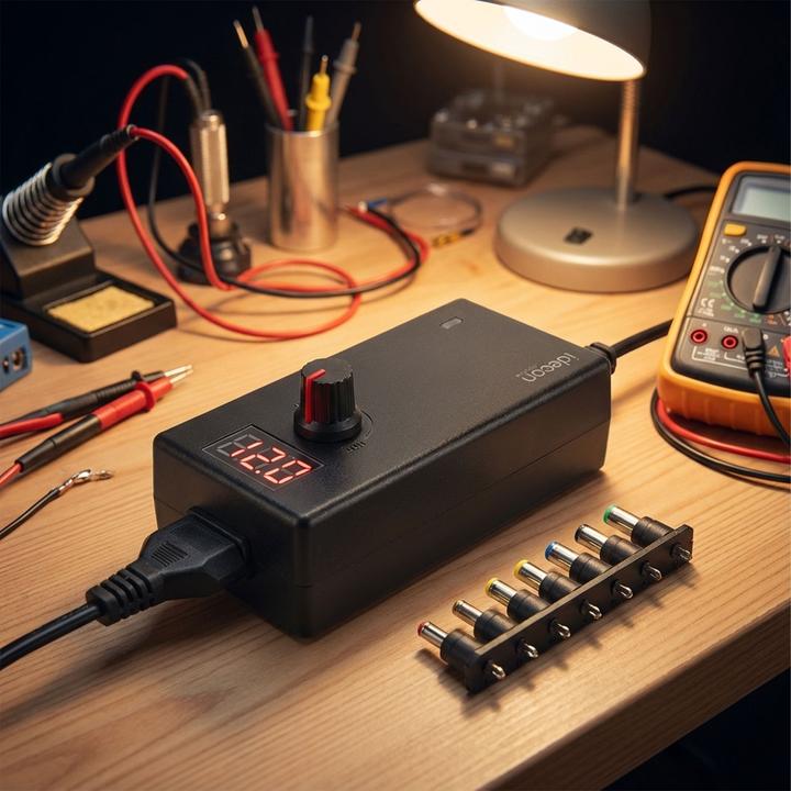 Immagine prodotto Ideoon Universal-Netzteil mit 7 Wechselsteckern, 5 - 24 V, 100 - 240 V AC, 36 W