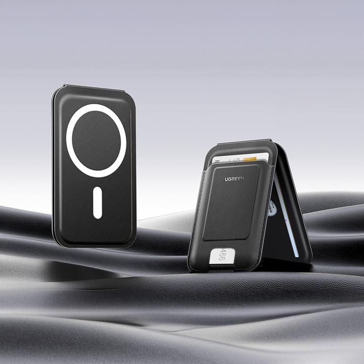 Produktbild Ugreen Magnetic Wallet 45165 magnetic MagSafe with stand - black (Apple iPhone X, LG X5 Android One)
