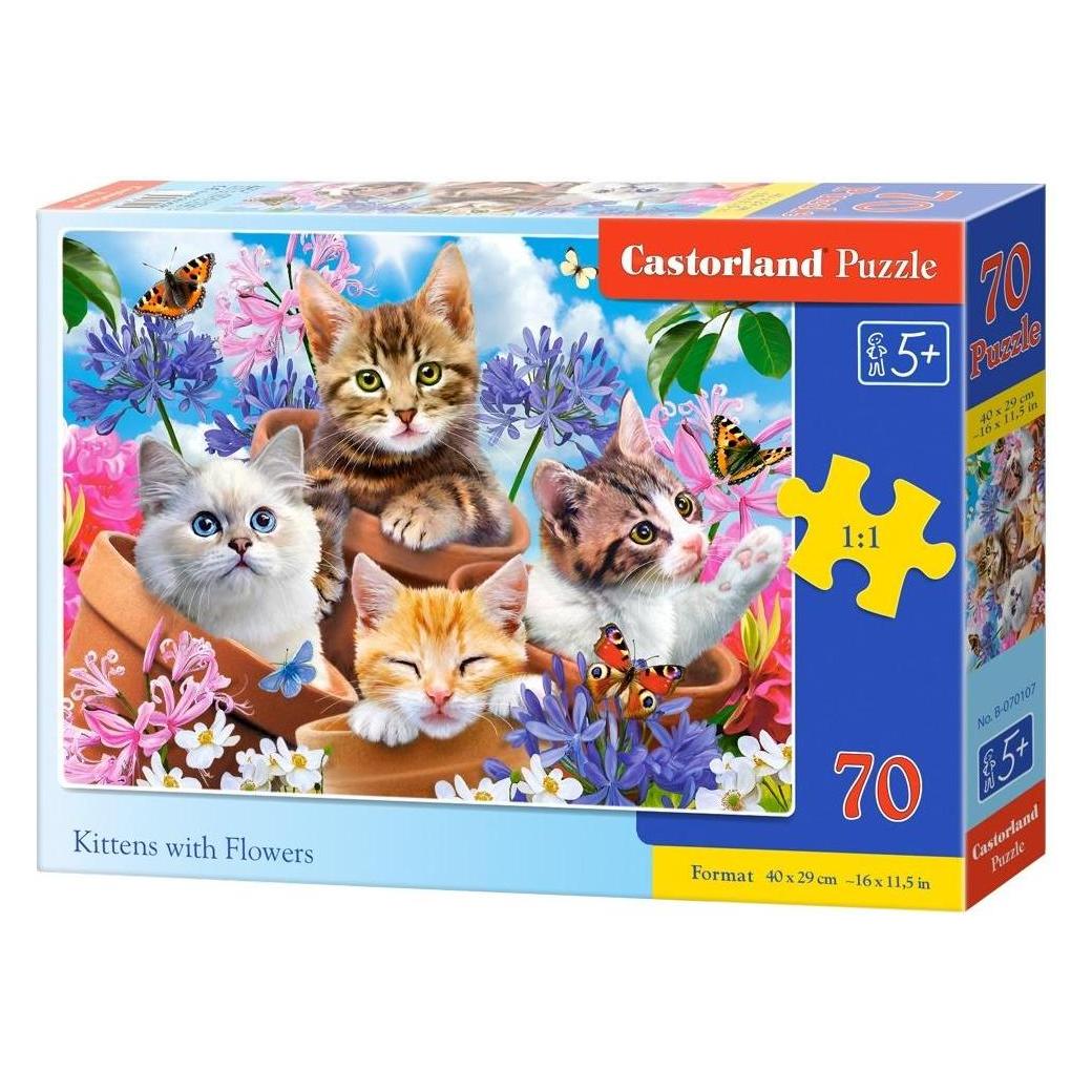 Castorland Puzzle Di Gattini Con Fiori 70 Pezzi (70 Pezzi)