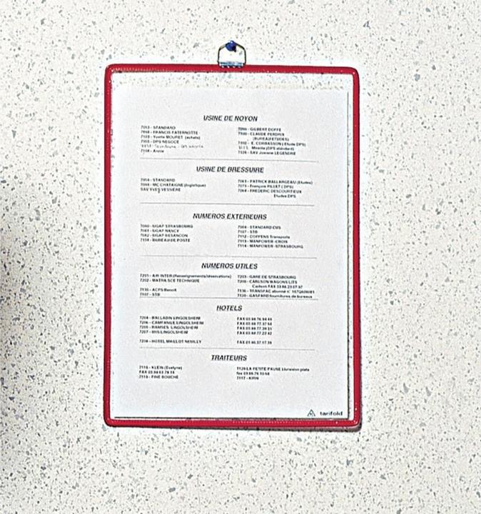 Actual product image Tarifold Rear face chart, DIN A4 portrait, assorted