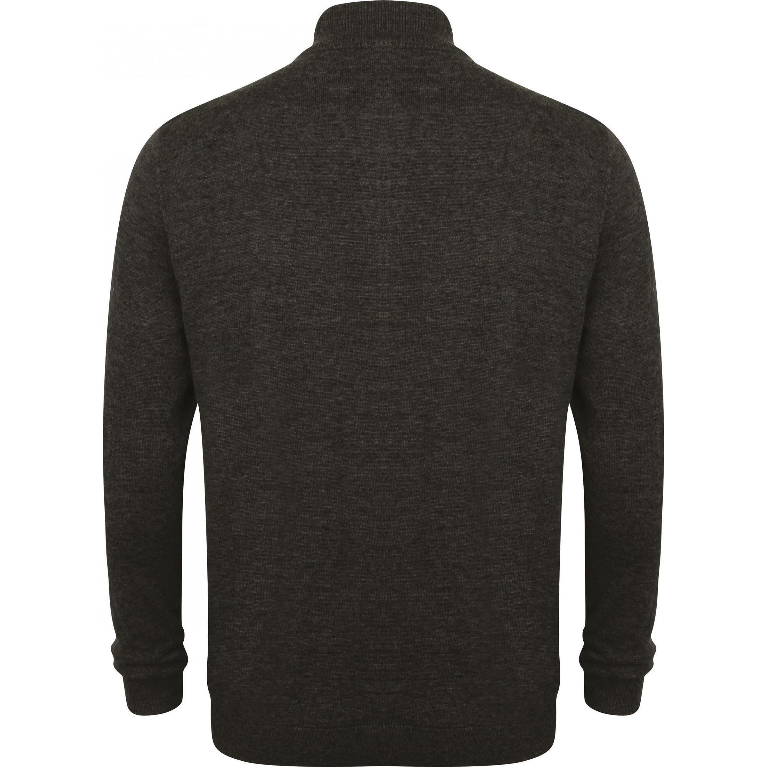 Thumbnail - Henbury, Herren, Pullover, Strickjacke mit Reissverschluss, Grau, (M)