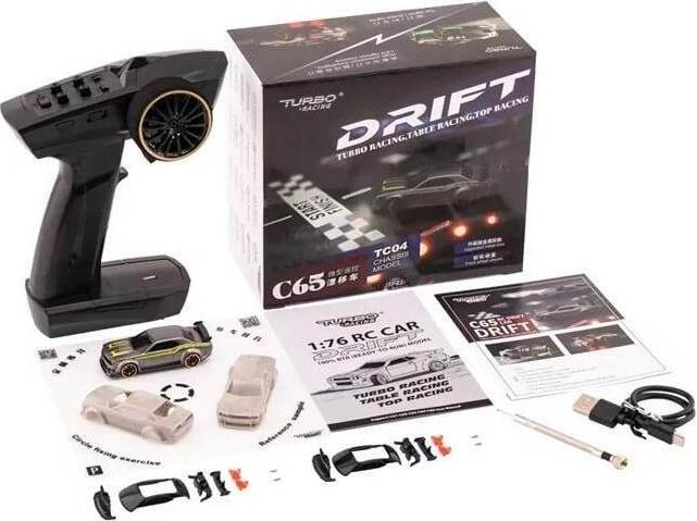 Produktbild Turbo Racing Micro Drift Muscle Car C65, Grau RTR, 1:76 (RTR Ready-to-Run)