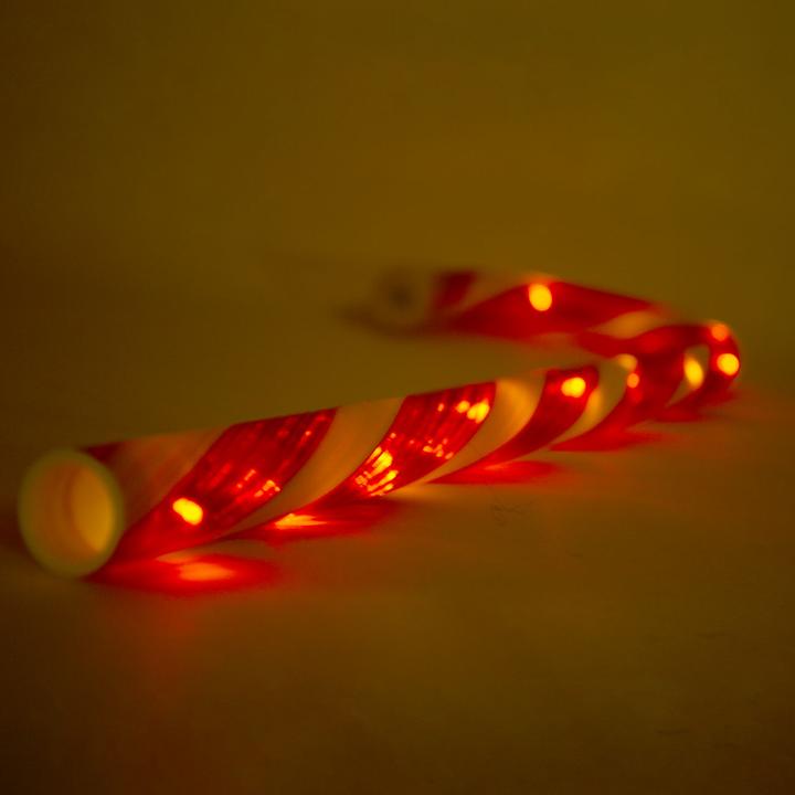 Produktbild H & S Collection LED-Zuckerstange, rot-weiss, 5 verschiedene Licht-Funktionen (1-teilig)