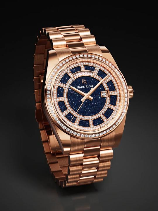 Produktbild Paul Rich PR-47459 Herrenuhr Crown Legacy Rose Gold Aventurine Blue 40mm 5ATM (Analoguhr, 40 mm)