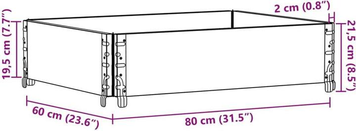Actual product image vidaXL Paletten Aufsatzrahmen