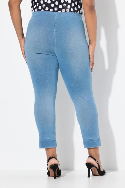 Image du produit Ulla Popken Corsaire Sienna en jersey. Jambe slim avec fente à l'ourlet (52)