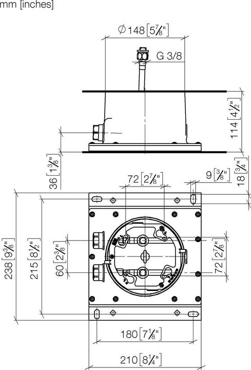 Actual product image Dornbracht Dornb flush-mounted ceiling box with ceiling connection