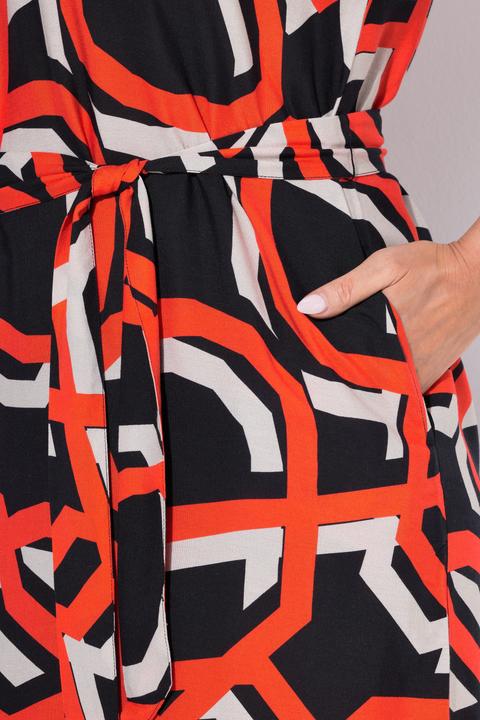 Produktbild Ulla Popken Kleid, grafischer Druck, Tunika-Ausschnitt, 3/4-Arm (62)