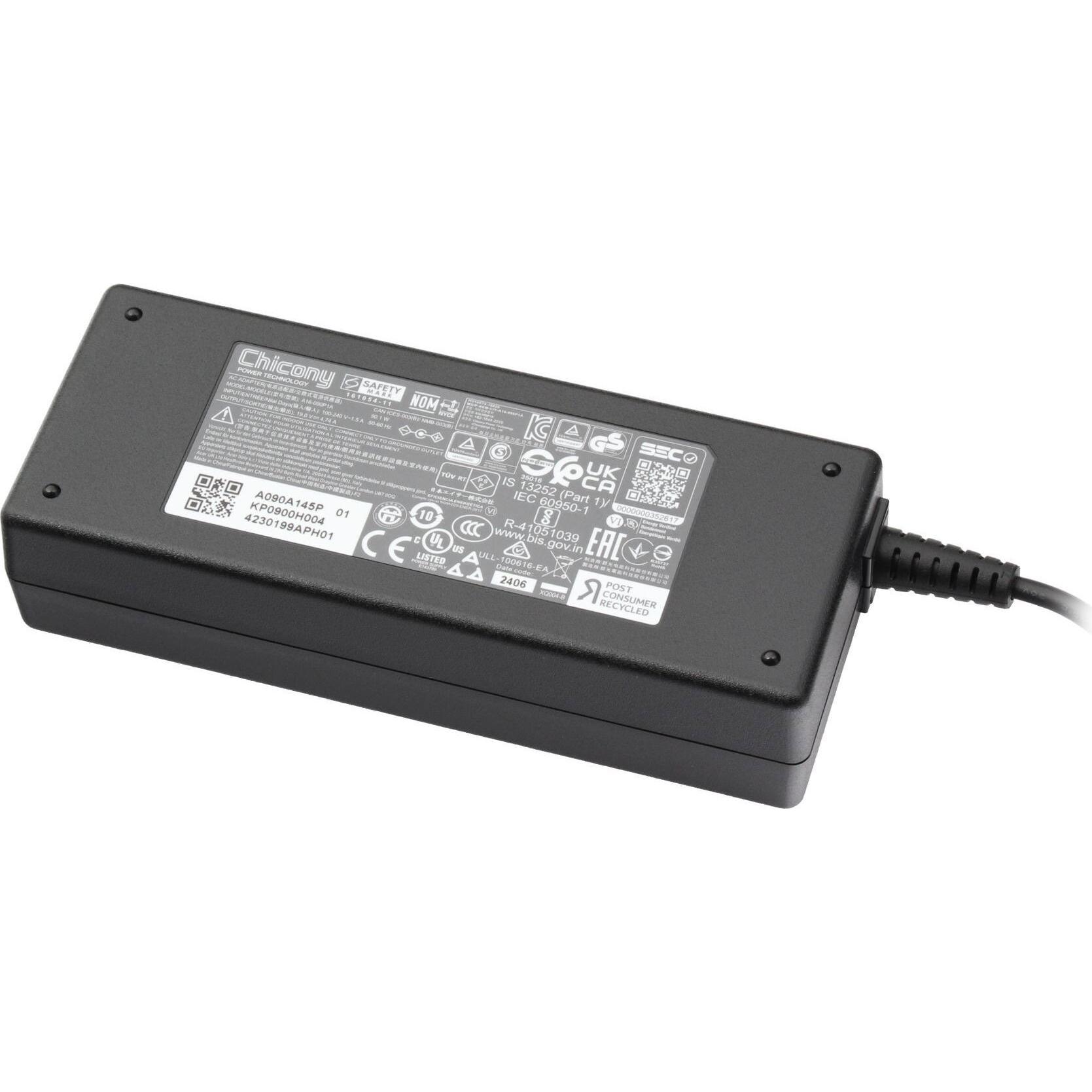 Acer KP.0900H.004 (90 W), Notebook Netzteil, Schwarz