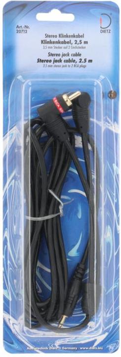 Actual product image Dietz Jack cable male, RCA (2.50 m)