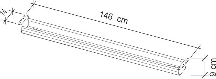 Produktbild Hammerbacher Kabelwanne weiss klappbar 146,2 x 9,3 cm für 180er Tisch (146.20 cm)