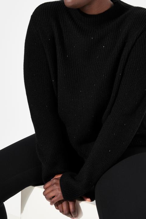 Produktbild Ulla Popken Pullover, Wollmix, Ziersteine, Stehkragen, Langarm (58)