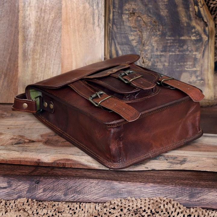 Immagine prodotto Only-Bags.Store Borsa a tracolla satchel in pelle, messaggero in vera pelle per uomini e donne, borsa a tracolla