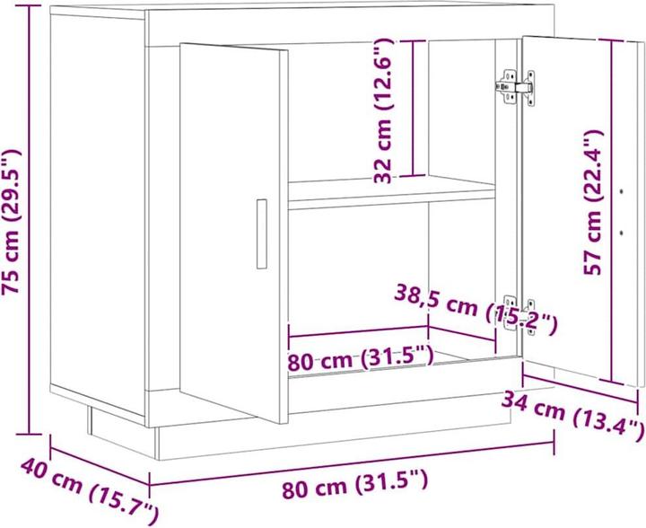 Produktbild vidaXL Sideboard (80 x 40 x 75 cm)