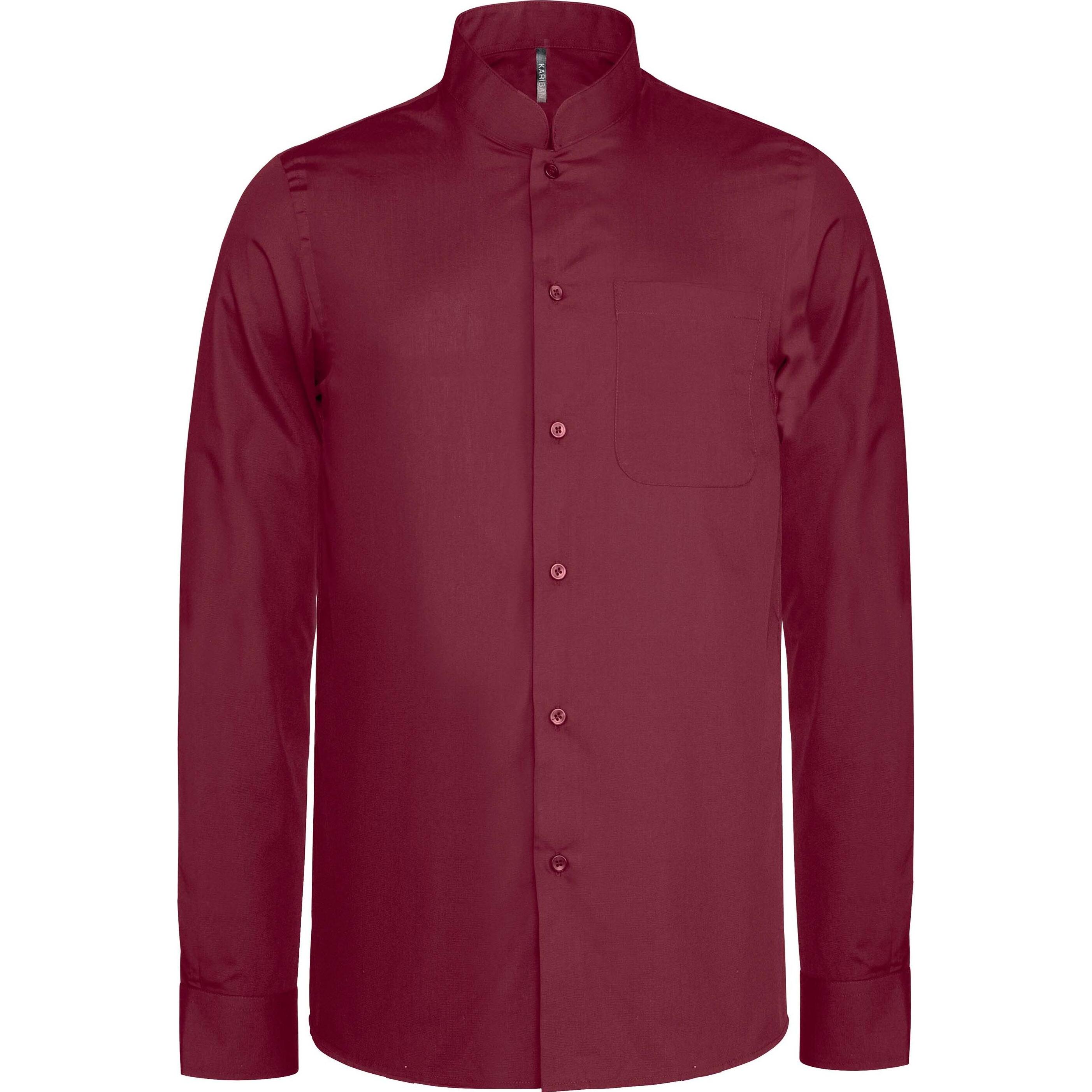 Kariban, Herren, Hemd, Hemd mit Mao-Kragen, Rot, (L)