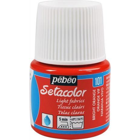 Pebeo, Künstlerfarbe + Bastelfarbe, Setacolor helle Stoffe (Knallorange, 45 ml)