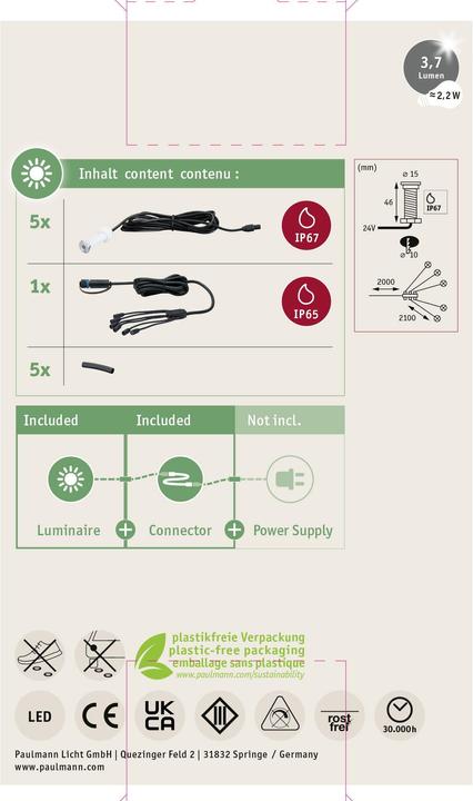 Actual product image Paulmann Plug & Shine MicroPen II (IP65)