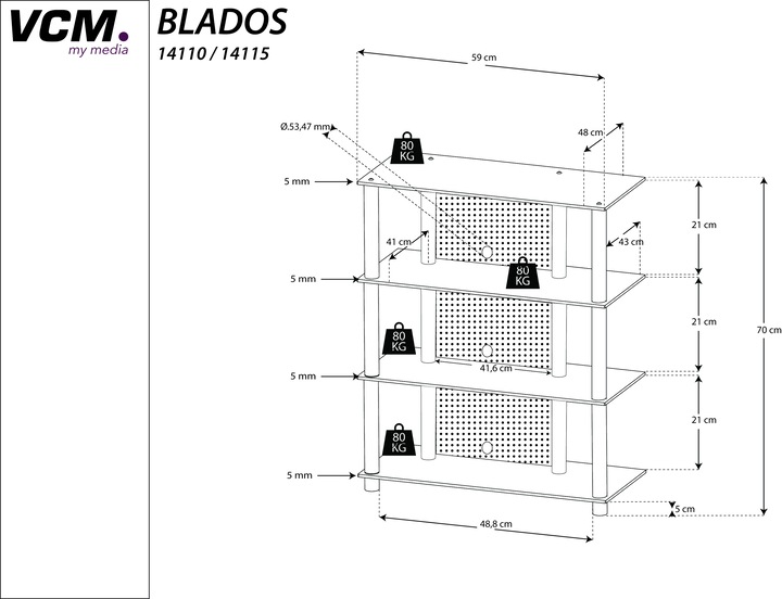 Produktbild VCM Blados (59 x 49 x 70 cm)