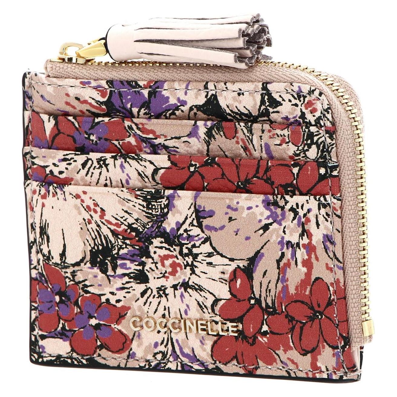 Coccinelle, Damen, Portemonnaie, Tassel Flower Print Credit Card Holder, Mehrfarbig