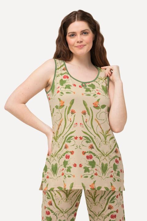 Produktbild Ulla Popken Pyjamatop, Blüten, Rundhals, ärmellos (46, 48)
