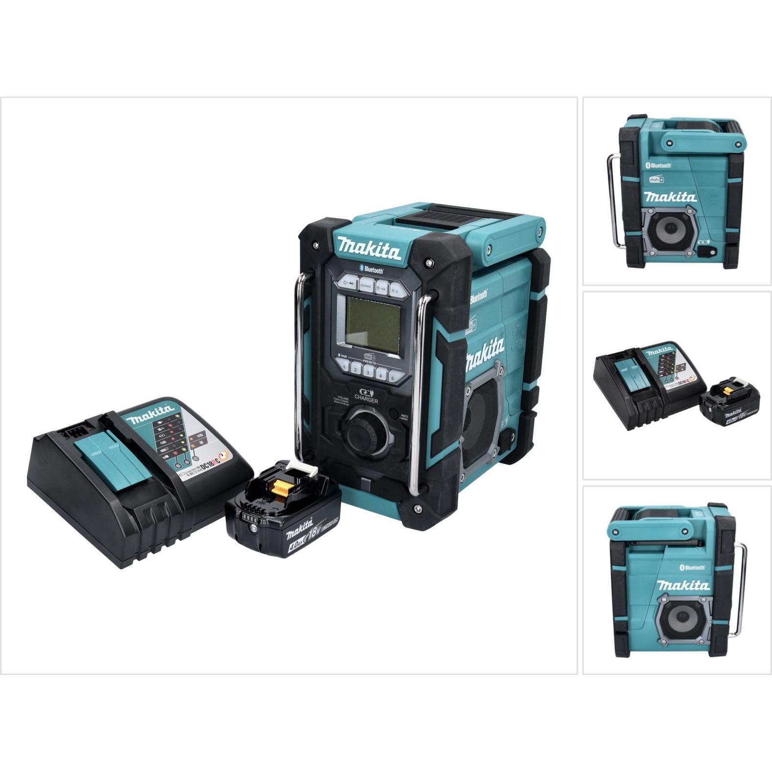 Makita DMR 301 RM1 Akku Baustellenradio 12 V max. - 18 V DAB / DAB+ / Bluetooth + 1x Akku 4,0 Ah + (AM, DAB+, DAB, FM, B...