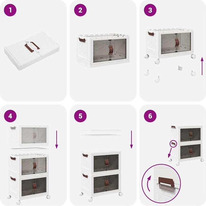 Actual product image vidaXL Storage box with wheels Stackable 2-tier 28 L (28 l)