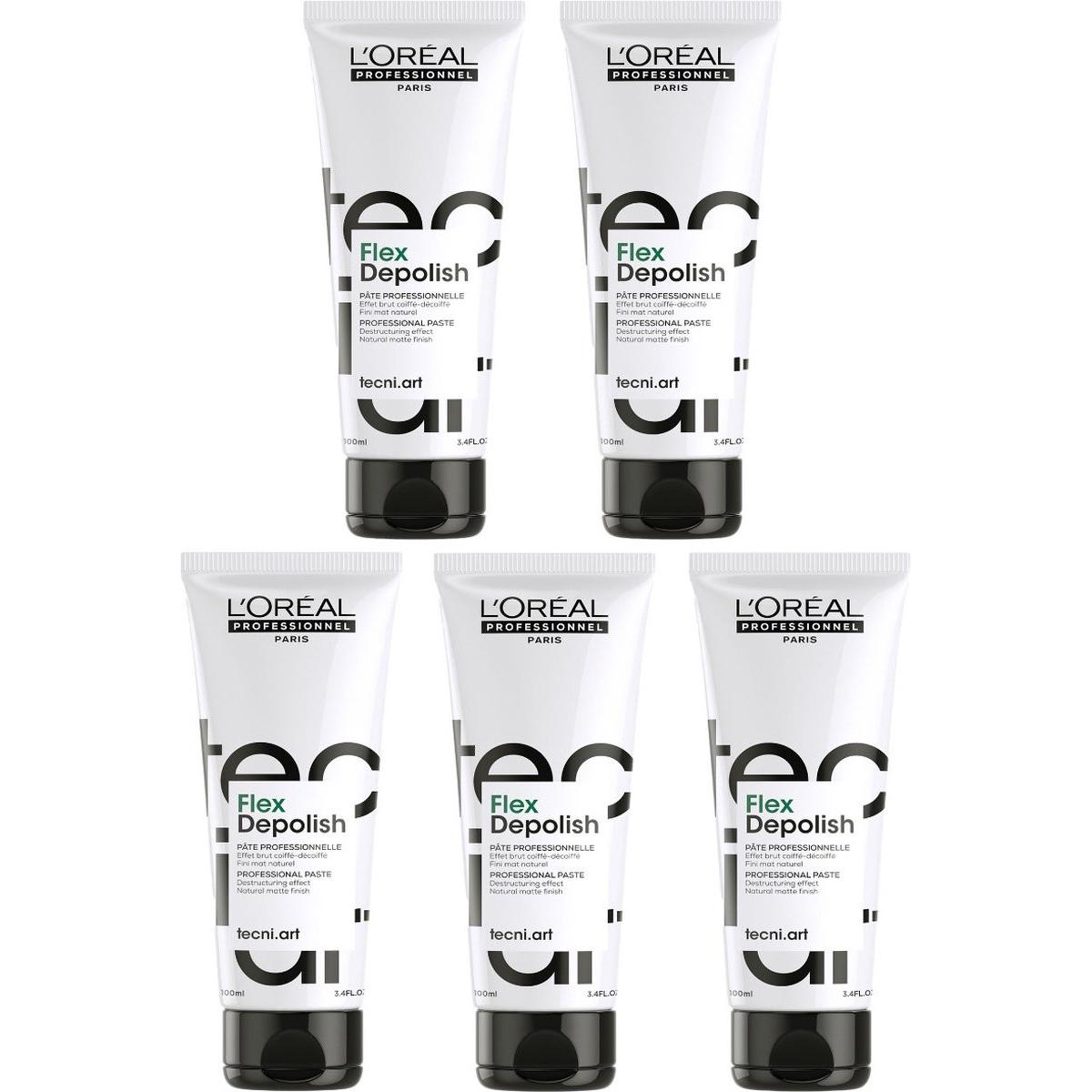 L'Oréal Professionnel, Haargel + Haarwachs, 5x l oré  to tecni.Art Depolish 100ml (Haarpaste)