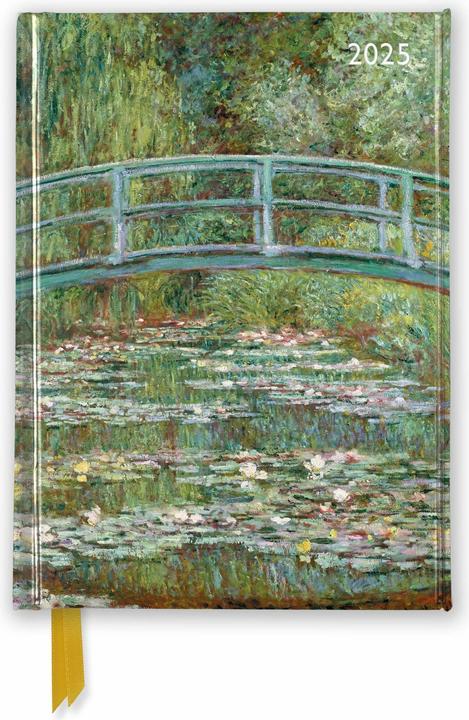 Actual product image Claude Monet: Bridge over a Pond of Water Lilies 2025 Luxury Pocket Diary Planner - Week to Vie (11 x 15 cm, German)
