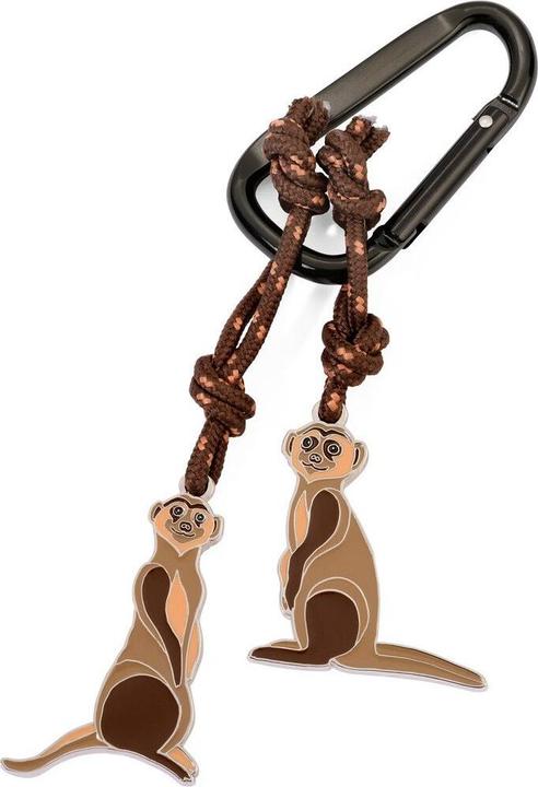 Actual product image Troika EDDIE & MANNI key ring snap hook with meerkat, brown