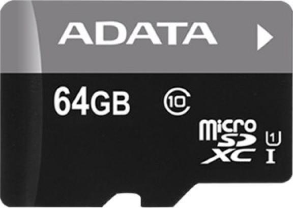 Produktbild Adata Premier Flash-Speicherkarte (microSDXC-an-SD-Adapter inbegriffen) (64 GB, microSDXC, U1, UHS-I)