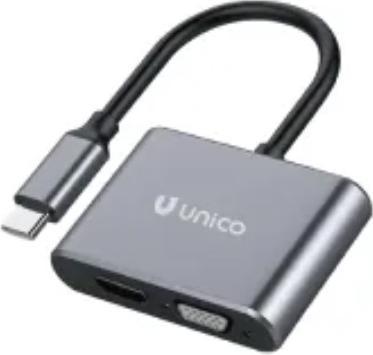 Produktbild Unico Adaptador USB Tipo(C) A HDMI Y VGA (USB, 40 cm)