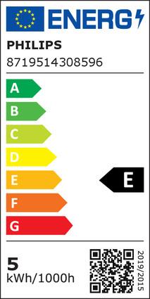 Energie-Label Philips Lampe (GU10, 4.90 W, 460 lm, 1 x, E)