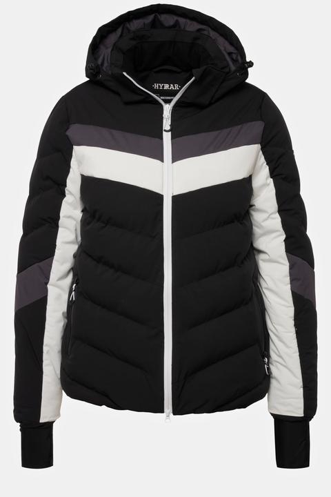 Actual product image Ulla Popken HYPRAR Chevron Stripe Triple Function Quilted Fully Lined Ski Jacket (60)