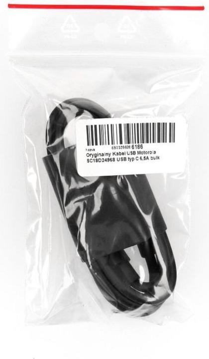 Produktbild Motorola Cable original cable Type C to Type C 6,5A SC18D24968 1 m black bulk (1 m)
