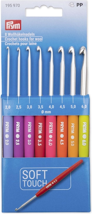 Prym Set di ganci per uncinetto con impugnatura morbida