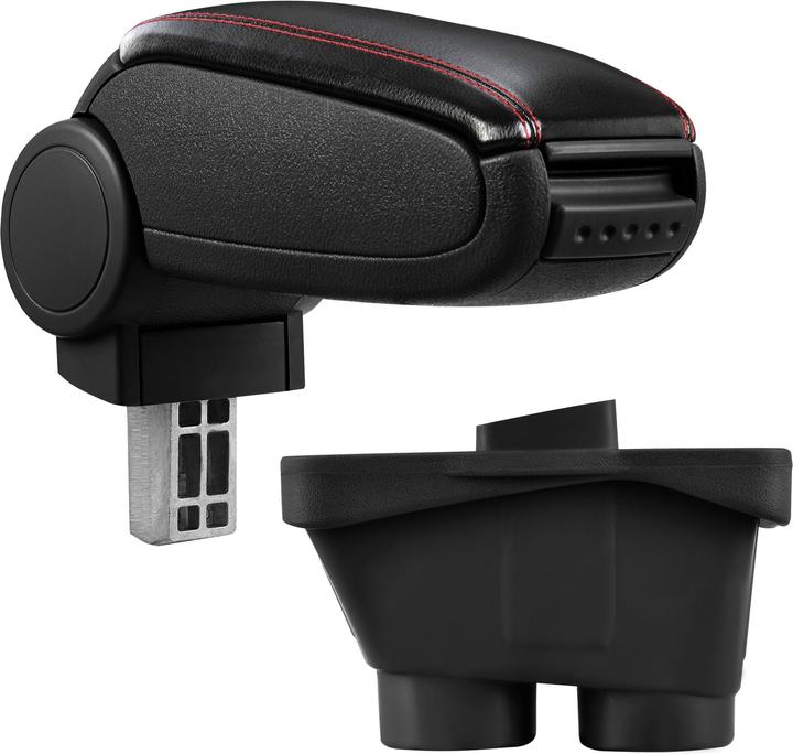 Image du produit Pro-Tec Accoudoir central Peugeot 208 avec compartiment de rangement Similicuir noir avec surpiqûres rouges