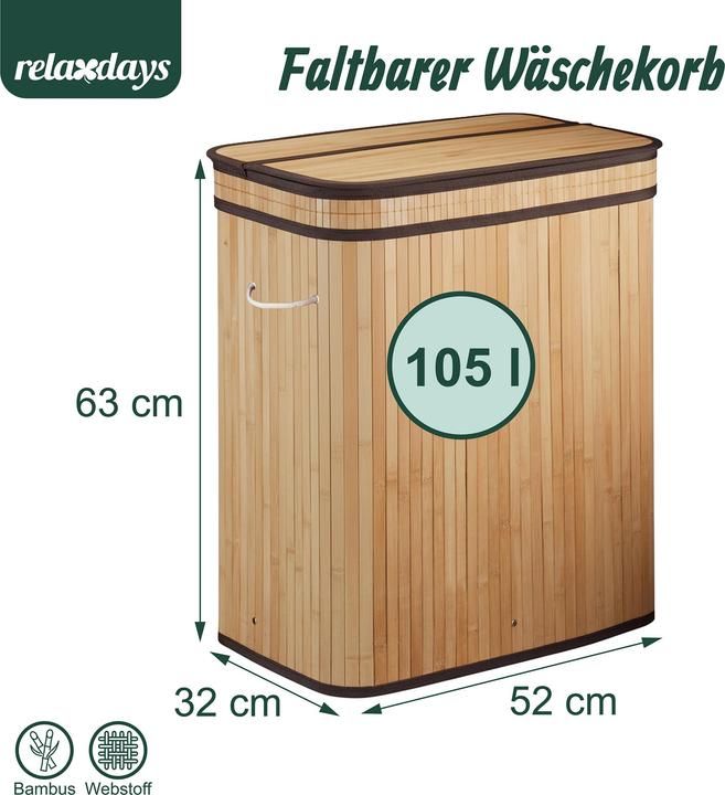 Produktbild Relaxdays Wäschekorb (105 l)