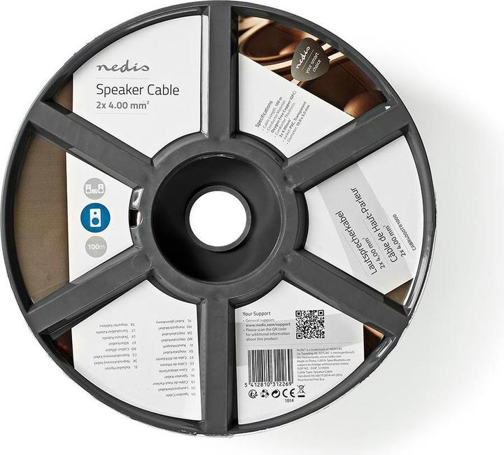 Productafbeelding Nedis Luidsprekerkabel| 2x 4,00 mm²| Koper| 100,0 m| rond| PVC| Transparant| - Verlenging (100 m, 4 mm²)