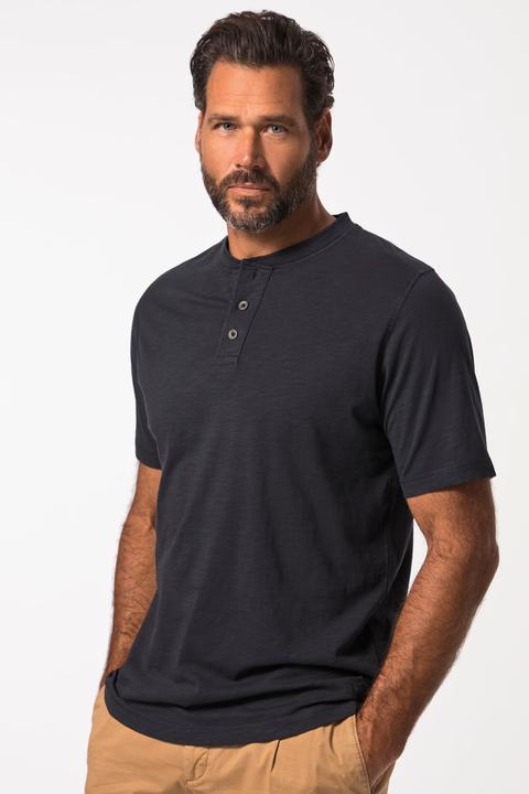 Actual product image JP1880 Henley, short sleeve, round neck with button placket, up to 8 XL (7XL)
