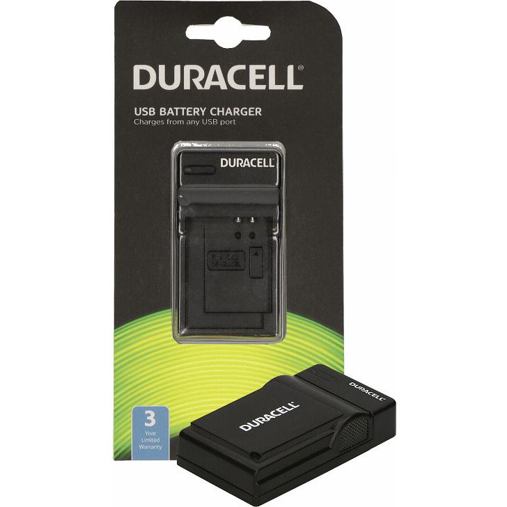 Duracell Ladegerät mit USB Kabel für DRFW126/NP-W126 (Ladegerät), Kamera Stromversorgung, Schwarz