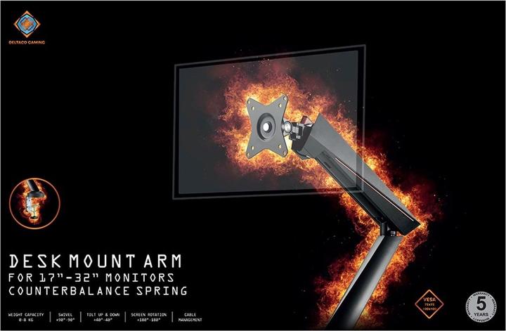 Actual product image Deltaco Gaming Single Monitorhalterung für Schreibtische (Table, 32", 8 kg)