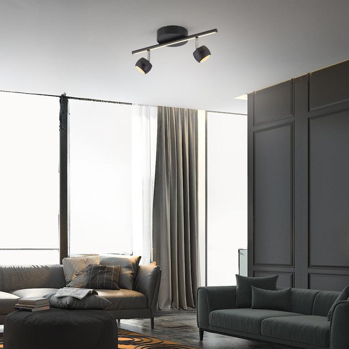 Produktbild Just Light LED-Deckenleuchte 11401-18, 10,60W, 3000K, 1225lm, warmweiss, IP20, schwarz (1225 lm)