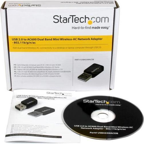 Thumbnail - StarTech USB Mini Wireless-Ac Adapter (USB 2.0), Netzwerkadapter, Schwarz