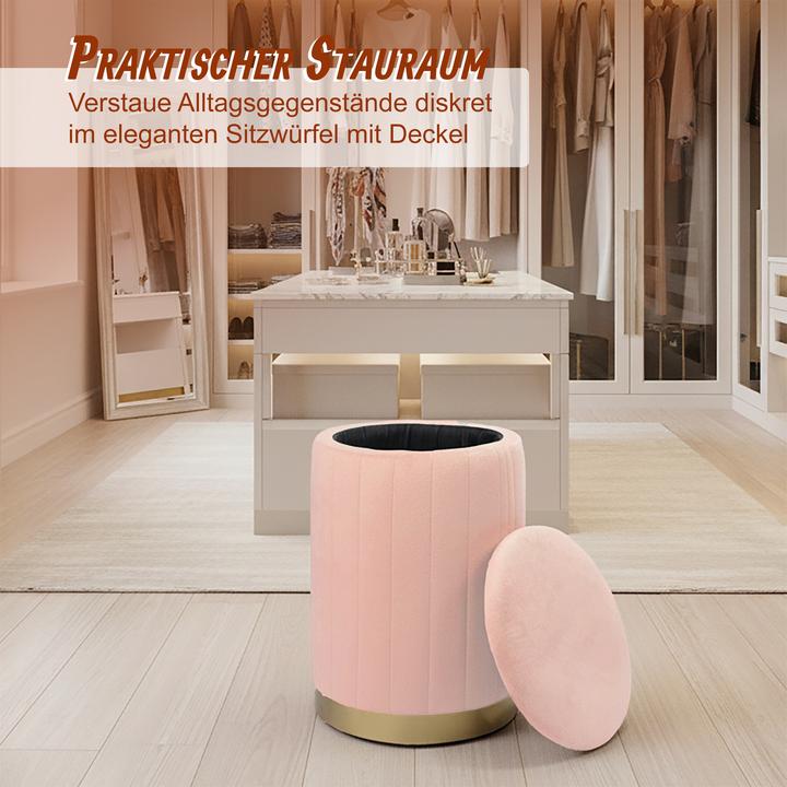 Produktbild Relaxdays Hocker aus Samt mit Stauraum