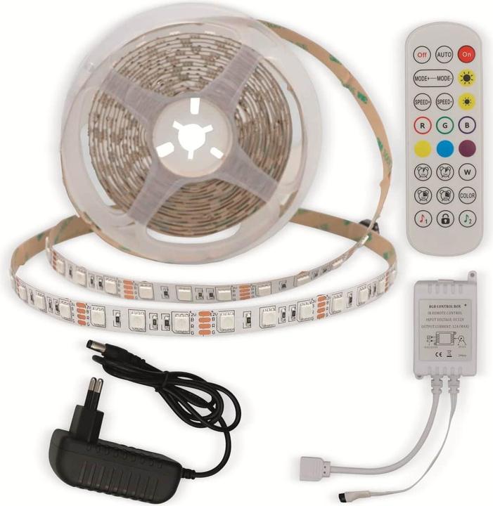 Actual product image Optonica Strip, RGB 4322, 12 V, 60 LEDs, EEK: G, 36 W, 2400 lm, with remote control, 5 m (RGBW, 500 cm, Indoor)